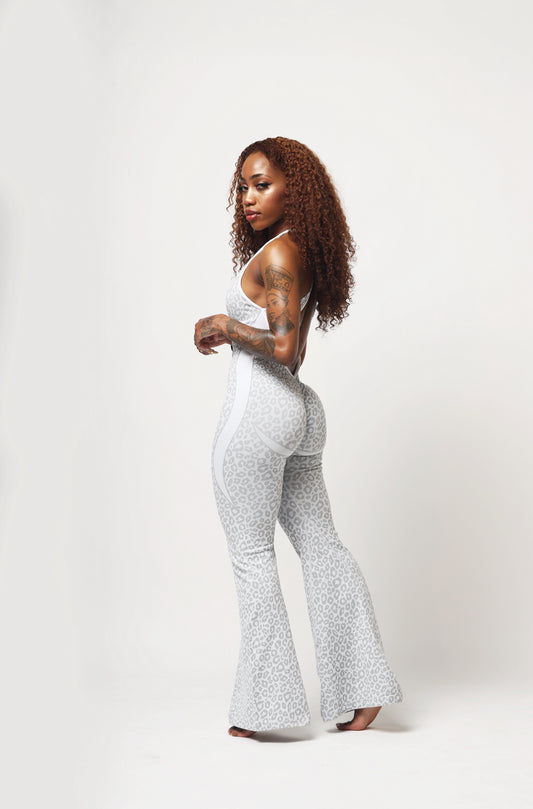 Hourglass Sculpt Jumpsuit - Ivory Leopard