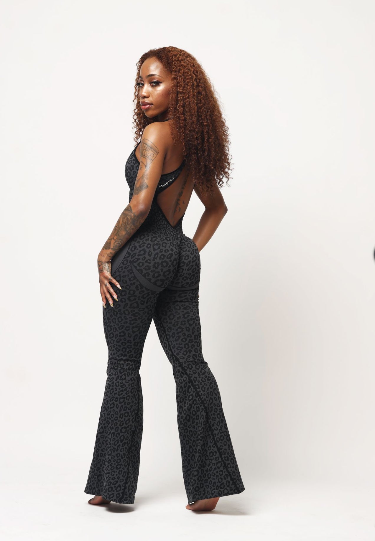Hourglass Sculpt Jumpsuit - Onyx Leopard